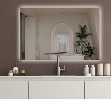 Specchio da bagno retroilluminato intelligente personalizzato