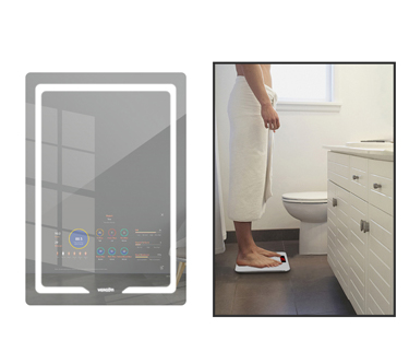 Bilancia per la misurazione del grasso corporeo nello specchio intelligente del bagno con Wi-Fi