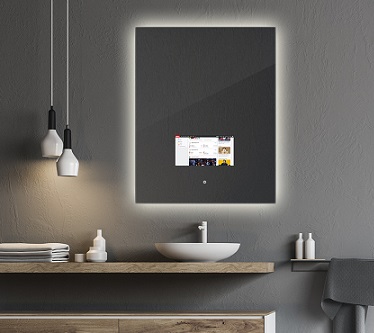 Specchio touch con schermo retroilluminato multifunzione