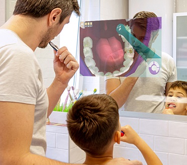 Come funziona uno spazzolino intelligente su uno specchio intelligente?