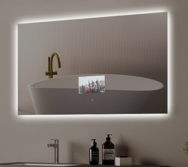 Nuovo specchio da bagno intelligente con riprese in diretta